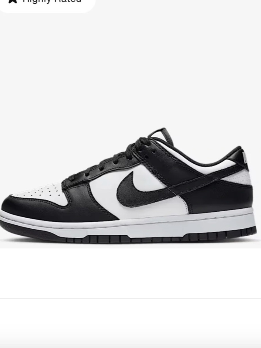 Nike Dunk Black and White Sneakers, 6.5